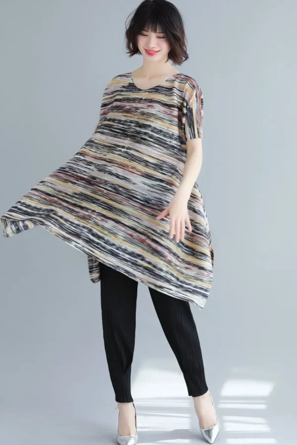 Vanite Couture. Earthy Multi Color Tunic.